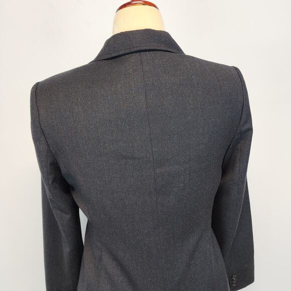 Vintage Wool Cashmere Blazer Size 10P Gray Office Career Tailored Fit Context - Picture 7 of 16